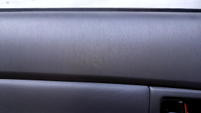 Door trim card rear left Toyota Prius 30 10-15 dark gray with dark gray insert leather, armrest dark gray leather, molding gray structure, under the tweeter, scratches, abrasions, breakage of the crep
