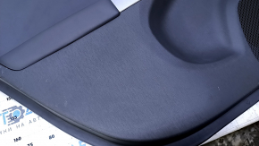Door trim card rear left Toyota Prius 30 10-15 dark gray with dark gray insert leather, armrest dark gray leather, molding gray structure, under the tweeter, scratches, abrasions, breakage of the crep
