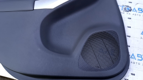 Door trim card rear left Toyota Prius 30 10-15 dark gray with dark gray insert leather, armrest dark gray leather, molding gray structure, under the tweeter, scratches, abrasions, breakage of the crep