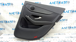 Door trim card rear right Mercedes GLC 16-22 black leather, ebony insert, armrest black leather, tears, dents