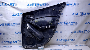 Door trim card rear left Mazda 3 14-18 BM black, with gray insert cloth, armrest black plastic, scuffs, scratches