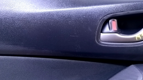 Door trim card rear left Mazda3 14-18 BM black with black insert cloth, armrest black plastic, scratches, abrasions