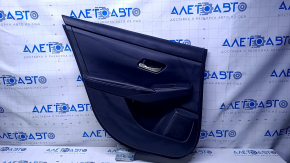 Door trim card rear left Nissan Sentra 20 - black with black insert plastic, armrest black leather, scratches, abrasions
