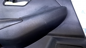 Door trim card rear left Nissan Sentra 20 - black with black insert plastic, armrest black leather, scratches, abrasions