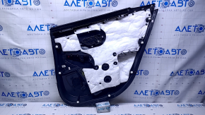 Door trim card rear left Nissan Sentra 20 - black with black insert plastic, armrest black leather, scratches, abrasions