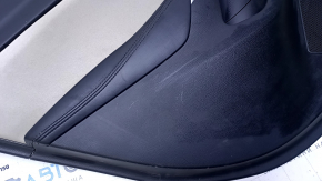 Door trim card rear left Mazda 6 13-15 Touring black gray insert cloth, armrest black leather, molding gray gloss, dent, abrasions, scratches