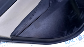 Door trim card rear left Mazda 6 13-15 Touring black gray insert cloth, armrest black leather, molding gray gloss, dent, bump, abrasions, scratches