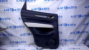 Door trim card rear left Mazda CX-5 17- with black insert leather, armrest leather gray, molding gray structure, butt, dent, abrasions, scratches