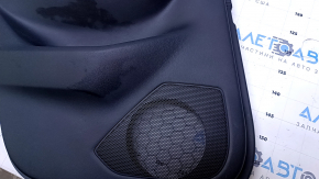 Door trim card rear left Mazda CX-5 17- with black insert leather, armrest leather gray, molding gray structure, butt, dent, abrasions, scratches
