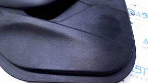 Door trim card rear left Nissan Maxima A36 16- black with black insert leather, armrest black leather, molding gray gloss, scratches, abrasions, dents