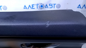 Door trim card rear left Mazda CX-9 16- black with black insert leather, armrest black leather, gray molding structure, scratches, abrasions, dents