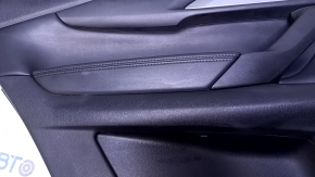 Door trim card rear left Mazda CX-9 16- black with black insert leather, armrest black leather, gray molding structure, scratches, abrasions, dents