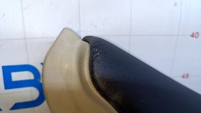 Door trim card rear left Nissan Maxima A36 16- beige with beige insert leather, armrest black leather, molding gray structure, dents, scuffs