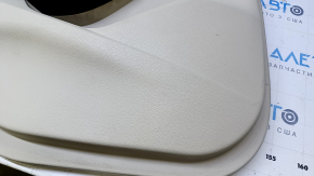 Door trim card rear left Nissan Maxima A36 16- beige with beige insert leather, armrest black leather, molding gray structure, dents, scuffs