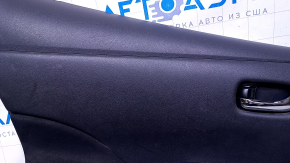 Door trim card rear left Nissan Leaf 13-17 black with black insert plastic, armrest black cloth, scuffs, scratches