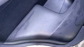 Door trim card rear left Nissan Pathfinder 13-20 black with black insert cloth, armrest black cloth, handles gray structure, scratches, abrasions