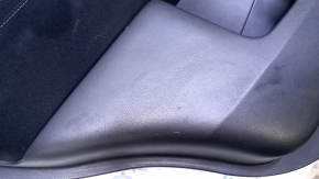 Door trim card rear left Nissan Pathfinder 13-20 black with black insert cloth, armrest black cloth, handle molding gray structure, scratches, abrasions