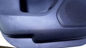 Door trim card rear left Nissan Pathfinder 13-20 black with black insert cloth, armrest black cloth, handle molding gray structure, scratches, abrasions