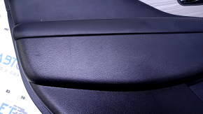 Door trim card rear left Nissan Murano z52 15-18 black with black insert leather, armrest black leather, molding gray gloss, scuffs, dents, abrasions, scratches, bumps