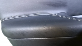 Door trim card rear left Nissan Murano z52 15-18 black with black insert leather, armrest black leather, molding gray gloss, dents, abrasions, scratches, bump