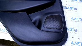 Door trim card rear left Nissan Murano z52 15-18 black with black insert leather, armrest black leather, molding gray gloss, dents, abrasions, scratches