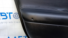 Door trim card rear left Nissan Murano z52 15-18 black with black insert leather, armrest black leather, molding gray gloss, dents, abrasions, scratches, pokes