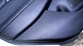 Door trim card rear left Nissan Murano z52 15-18 black with black insert leather, armrest black leather, molding gray gloss, dents, abrasions, scratches, pokes