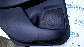 Door trim card rear left Nissan Murano z52 15-18 black with black insert leather, armrest black leather, molding gray gloss, dents, abrasions, scratches, pokes
