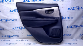 Door trim card rear left Nissan Murano z52 15-18 black with black insert leather, armrest black leather, molding gray gloss, dents, abrasions, scratches