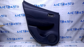 Door trim card rear left Nissan Leaf 13-17 black with black insert plastic, armrest black cloth, scuffs, scratches