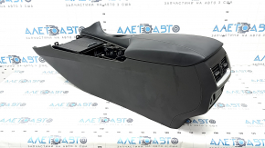 Console center armrest and cup holders Infiniti QX50 19- leather, black, scratches