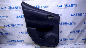 Door trim card rear left Nissan Leaf 13-17 black with black insert plastic, armrest black cloth, scuffs, scratches
