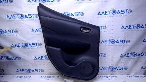 Door trim card rear left Nissan Leaf 13-17 black with black insert plastic, armrest black cloth, scuffs, scratches