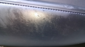 Door trim card rear left Nissan Leaf 13-17 black with black insert plastic, armrest black leather, scuffs, scratches, abrasions