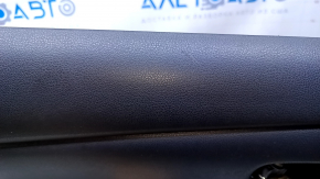 Door trim card rear left Nissan Leaf 13-17 black with black insert plastic, armrest black leather, scuffs, scratches, abrasions