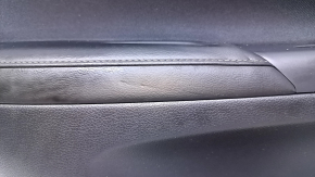 Door trim card rear left Nissan Sentra 13-19 black with black insert cloth, armrest black leather, bumps, scratches, abrasions