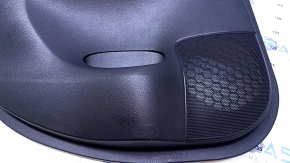 Door trim card rear left Nissan Sentra 13-19 black with black insert cloth, armrest black leather, bumps, scratches, abrasions