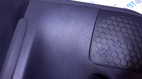 Door trim card rear left Nissan Sentra 13-19 black with black insert cloth, armrest black leather, bumps, scratches, abrasions