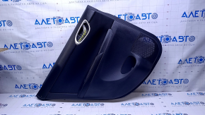 Door trim card rear left Nissan Sentra 13-19 black with black insert cloth, armrest black leather, scuffs