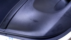 Door trim card rear left Nissan Sentra 13-19 black with black insert cloth, armrest black leather, scuffs
