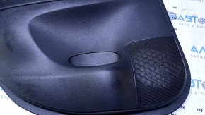 Door trim card rear left Nissan Sentra 13-19 black with black insert cloth, armrest black leather, scuffs