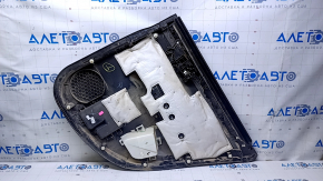 Door trim card rear left Nissan Sentra 13-19 black with black insert cloth, armrest black leather, scuffs