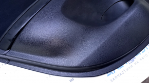 Door trim card rear left Nissan Sentra 13-19 black with black insert cloth, armrest black leather, scuffs, bumps