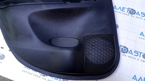 Door trim card rear left Nissan Sentra 13-19 black with black insert cloth, armrest black leather, scuffs, bumps