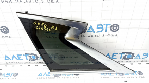 Window blind glass rear left Infiniti QX50 19- scratches on molding, scratches on glass