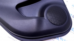 Door trim card rear left Nissan Rogue Sport 17-19 black with black insert plastic, armrest black leather, molding graphite structure, handle black matte, scuffs, scratches, dents