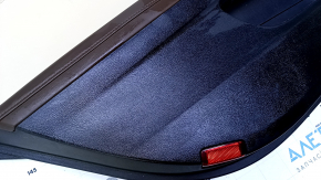 Door trim card rear left Toyota Avalon 13-18 beige with beige insert leather, armrest brown leather, scuffs, scratches, nicks