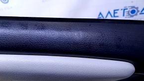 Door trim card rear left Toyota Avalon 13-18 black with gray insert leather, armrest dark gray leather, dent, scratches, scuffs