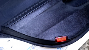 Door trim card rear left Toyota Avalon 13-18 black with black insert leather, armrest black leather, scratches, abrasions, pokes, scuffs