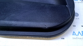 Door trim card rear left Toyota Avalon 13-18 black with black insert leather, armrest black leather, scratches, abrasions, pokes, scuffs
